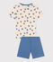 Pijama corto infantil de algodón azul BEACH/ MULTICO