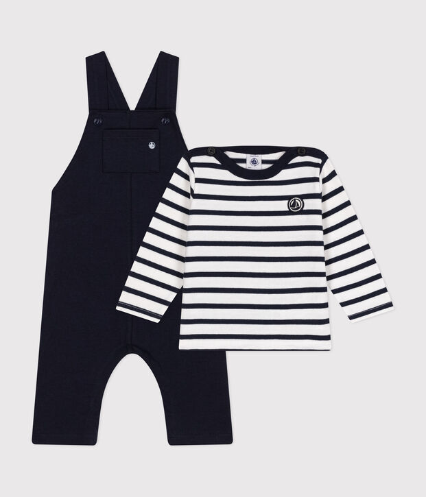 Conjunto de peto y marinera de jersey grueso para beb&eacute; multicolor