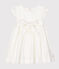 Vestido de manga corta de satén para bebé niña blanco MARSHMALLOW
