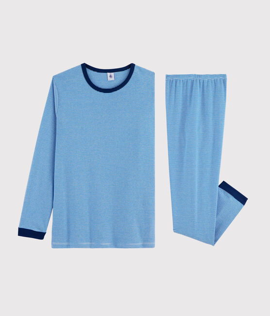 Pijama de mil rayas unisex con punto azul RUISSEAU/blanco MARSHMALLOW