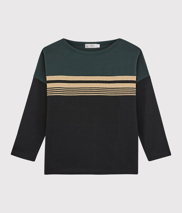 Jersey marinero de rayas en degradado negro/multicolor