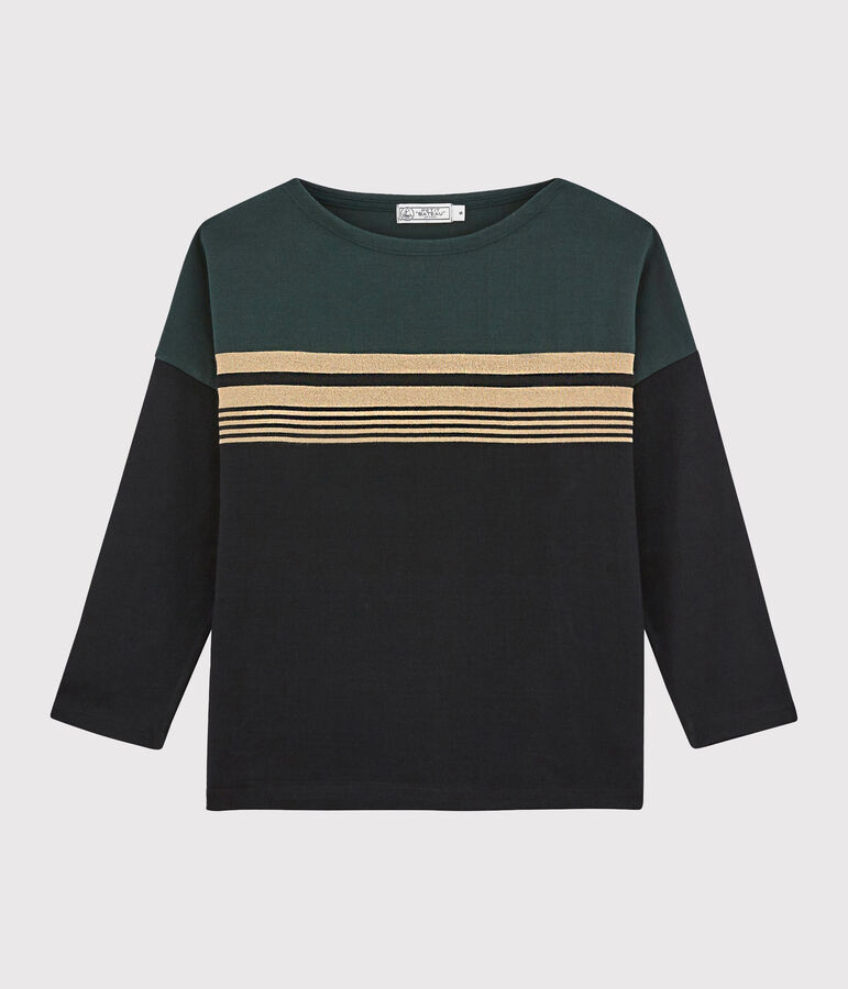 Jersey marinero de rayas en degradado negro/multicolor