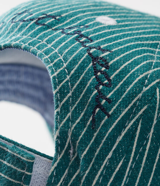 Gorra de rayas para bebé niño verde OLIVIER/blanco MARSHMALLOW