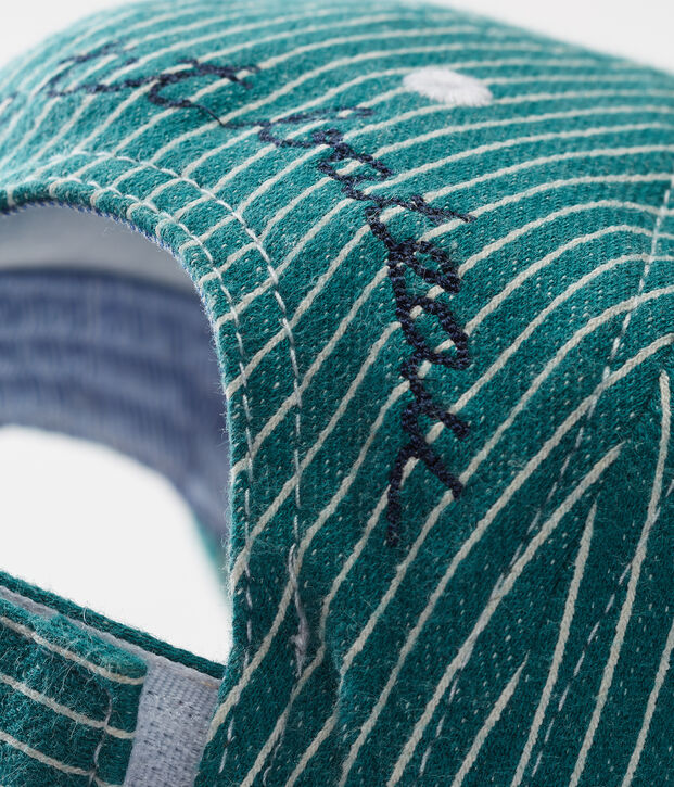 Gorra de rayas para beb&eacute; ni&ntilde;o verde/blanco