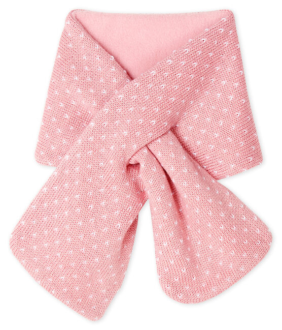 Bufanda para bebé unisex con forro polar rosa CHARME/blanco MARSHMALLOW