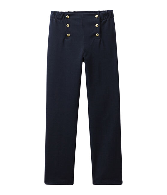 Pantalón con puente para niña azul SMOKING