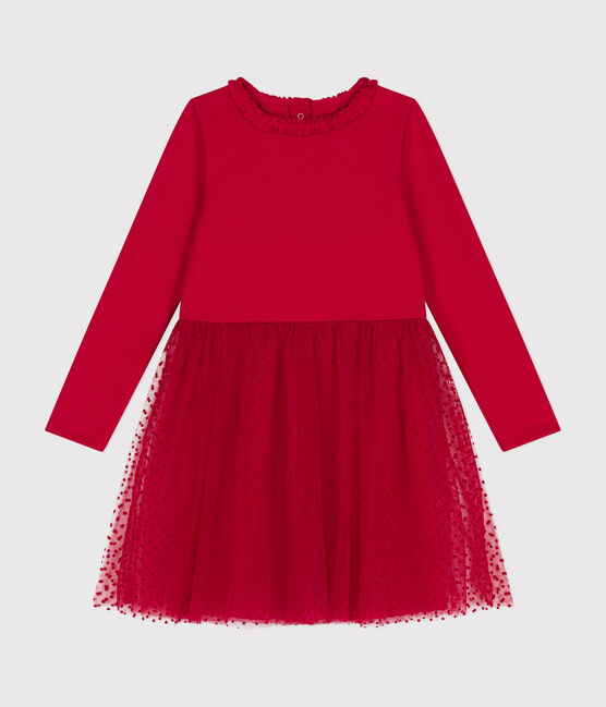 Vestido de punto grueso y tul para niña COULIS