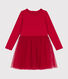 Vestido de punto grueso y tul para niña