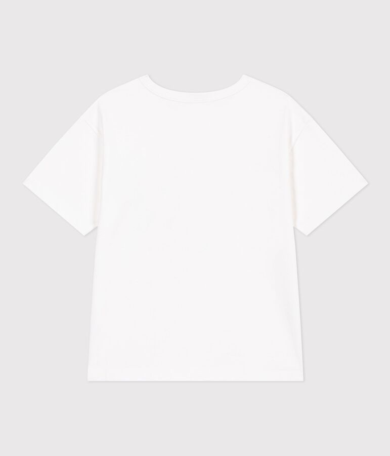 Camiseta infantil de manga corta de algod&oacute;n blanco MARSHMALLOW/blanco MULTICO