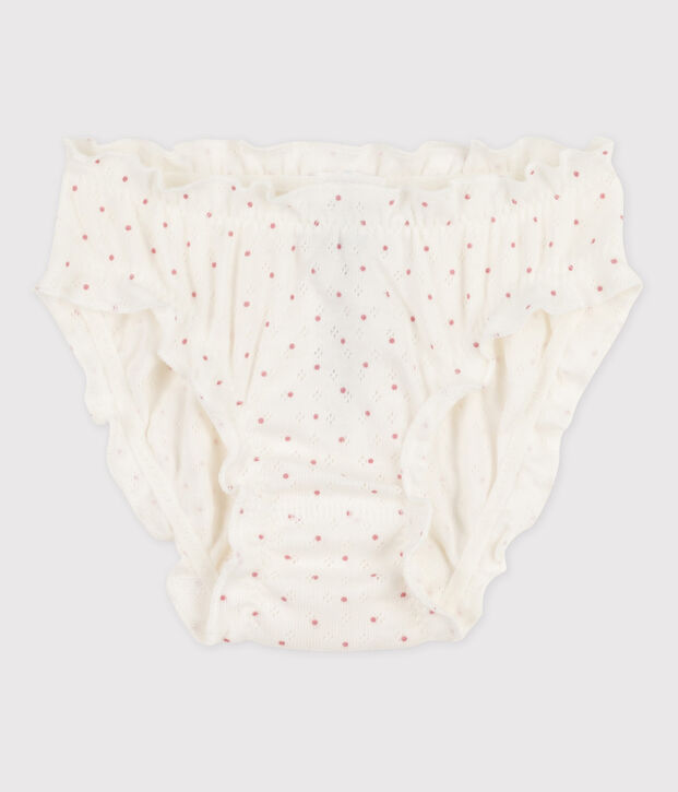 Braguita de algod&oacute;n de ni&ntilde;a blanco/rosa
