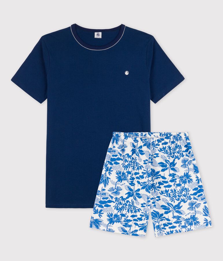 Pijama corto azul de algod&oacute;n de chico azul/multicolor