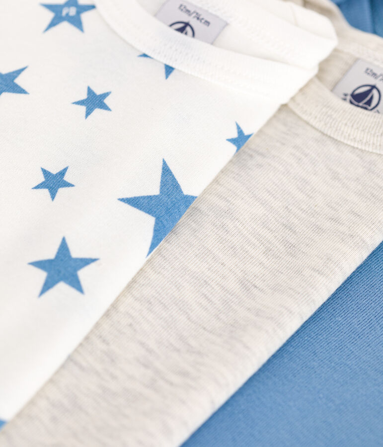 Juego de 3 bodis de algod&oacute;n de manga larga con estampado para beb&eacute; multicolor