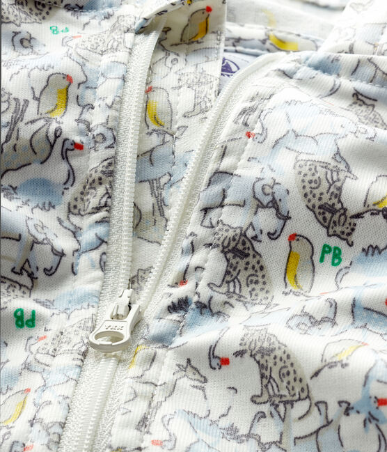 Cortavientos estampado para bebé unisex blanco MARSHMALLOW/azul BRUT/ MULTICO