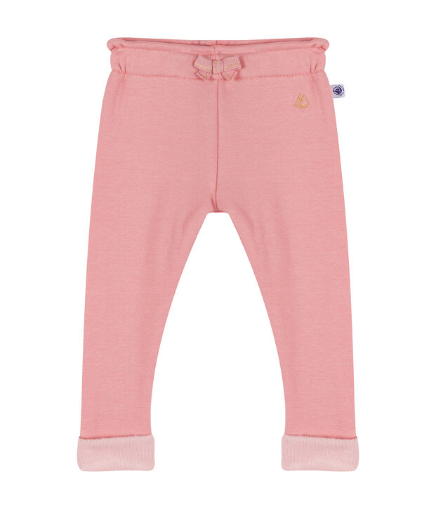 Pantal&oacute;n de terciopelo para beb&eacute; ni&ntilde;a rosa