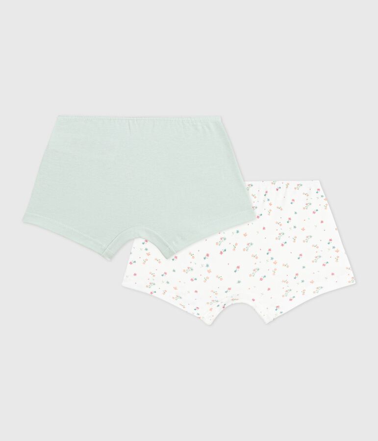 Juego de culottes infantiles de algod&oacute;n con estampado de flores multicolor