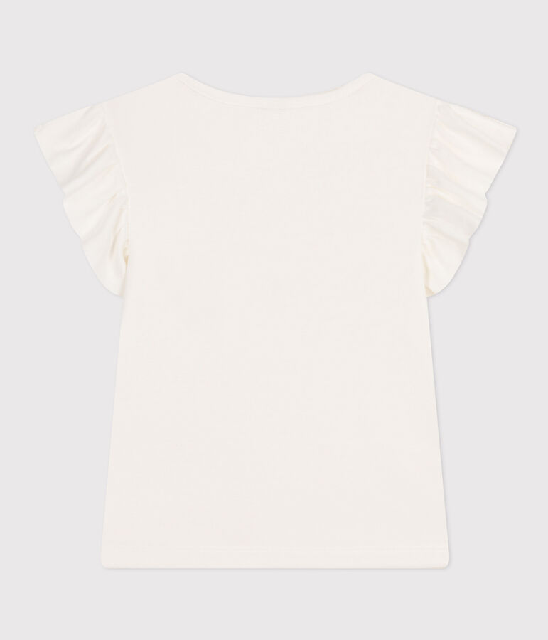 Camiseta de algod&oacute;n para ni&ntilde;a blanco