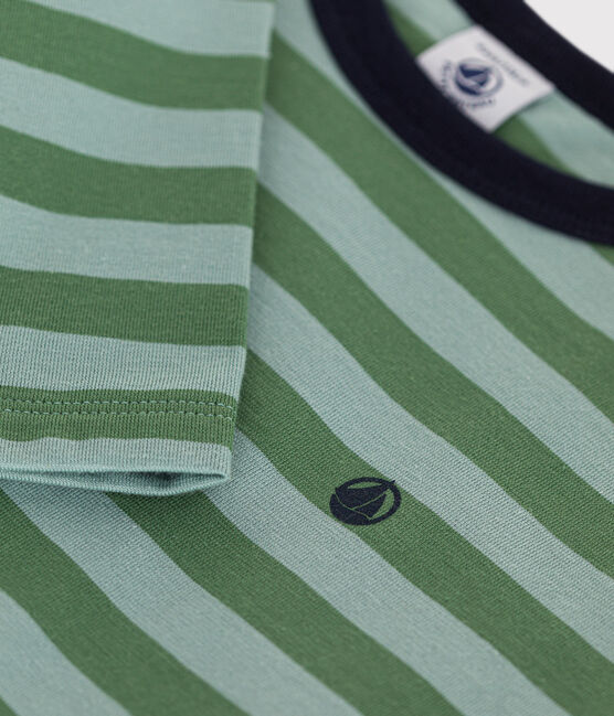 Camiseta de manga larga de punto fino para niño verde PALMERAIE/ PAUL