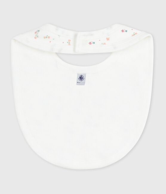 Babero de algodón con estampado de flores para recién nacido blanco MARSHMALLOW/blanco MULTICO