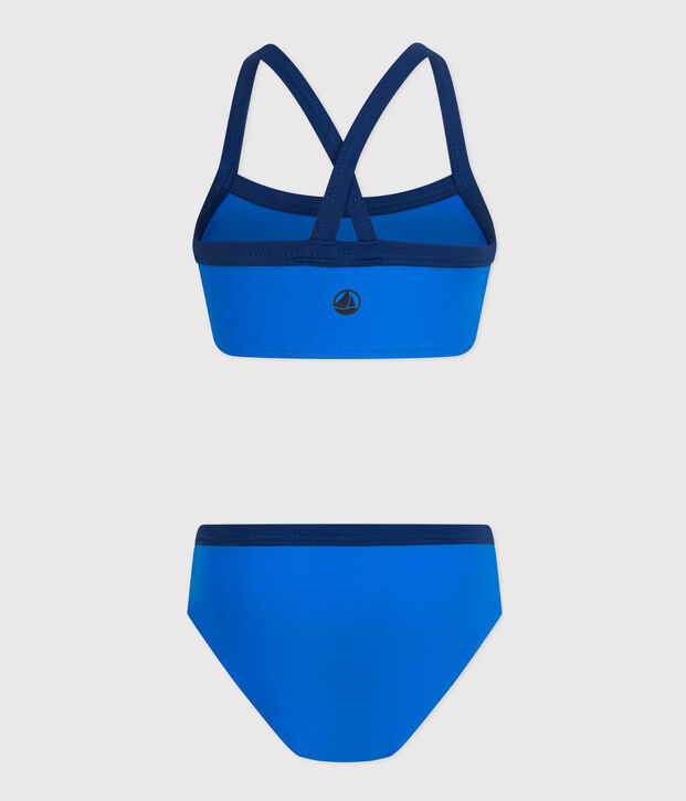 Traje de ba&ntilde;o de 2 piezas de ni&ntilde;a azul