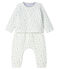 Conjunto de tres piezas para bebé de túbico blanco MARSHMALLOW/azul TOUDOU/ MULTICO