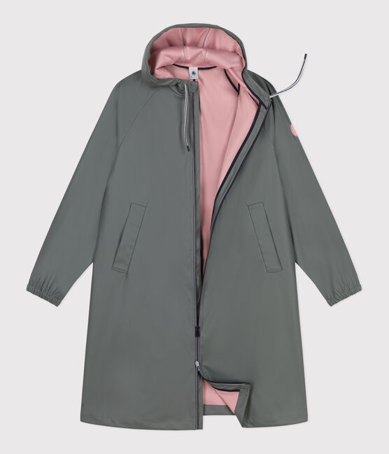Chubasquero largo y bicolor para mujer verde THUYA