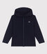 Sudadera infantil de algodón liso con capucha y cremallera
