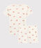 Pijama corto con cangrejos de algodón de niña blanco MARSHMALLOW/blanco MULTICO
