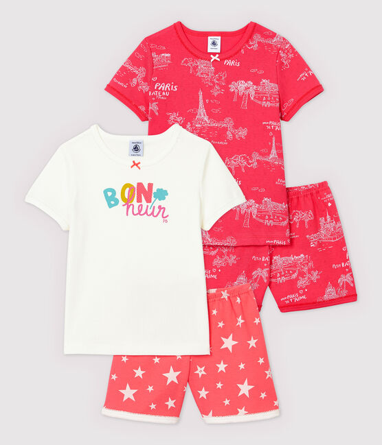 Lote de 2 pijamas cortos de algodón de niña variante 1