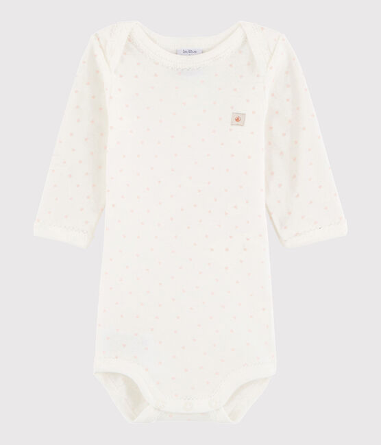 Bodi de manga larga de bebé niña blanco MARSHMALLOW/blanco MULTICO