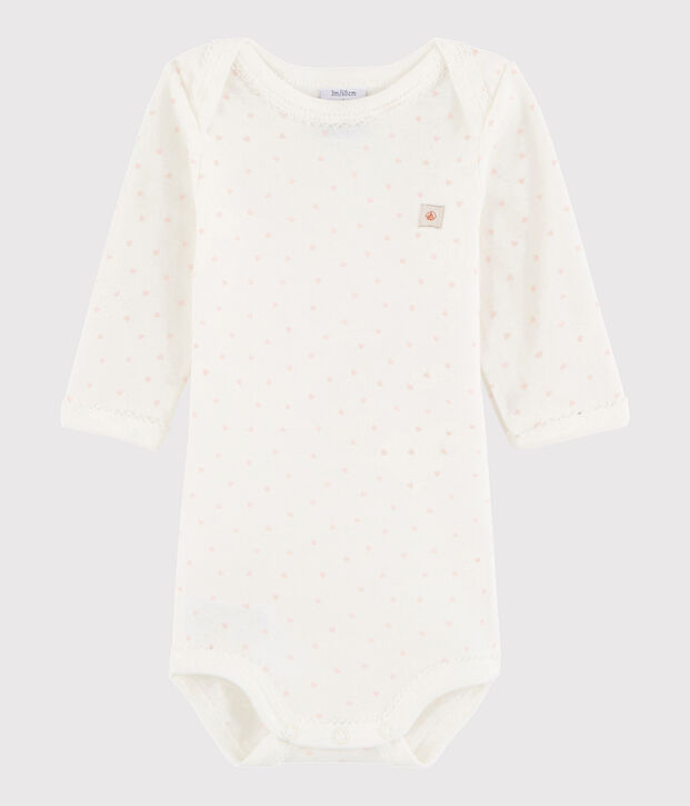 Bodi de manga larga de beb&eacute; ni&ntilde;a blanco/multicolor