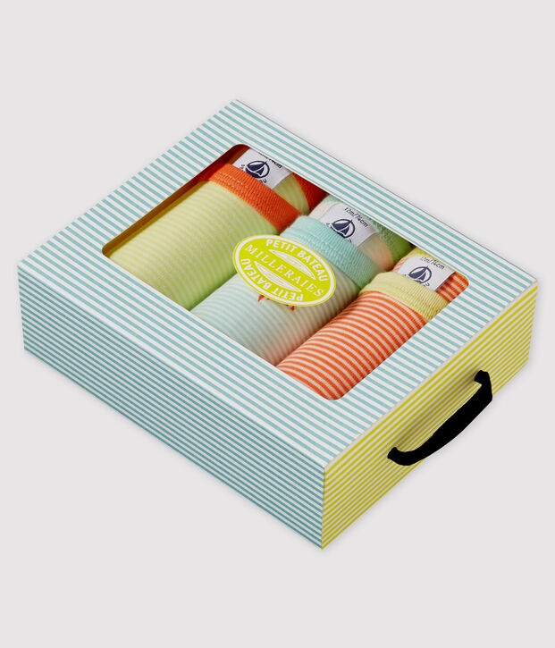 Tres bodis de manga corta para beb&eacute; multicolor