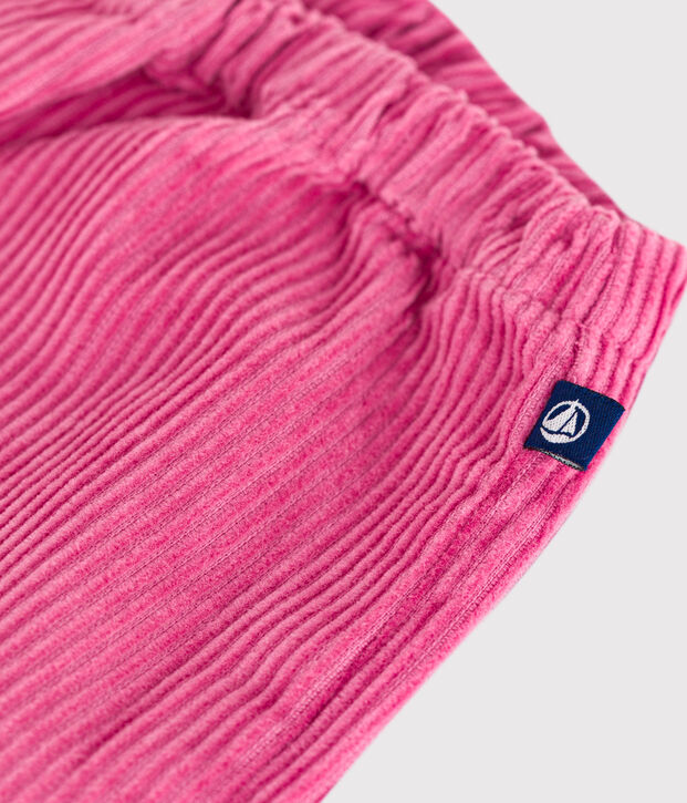 Pantal&oacute;n de pana lisa para beb&eacute; rosa