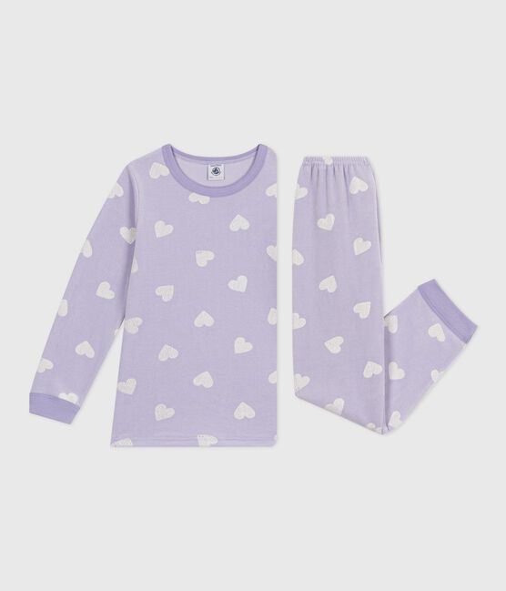 Pijama infantil de terciopelo con estampado de corazones blanco SQUAW/ MARSHMALLOW