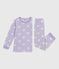 Pijama infantil de terciopelo con estampado de corazones blanco SQUAW/ MARSHMALLOW