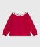 Blusa infantil estampada de manga larga de popelina de algodón rojo TERKUIT