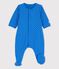 Bodyjama de algodón orgánico de bebé azul BRASIER/gris MARSHMALLOW