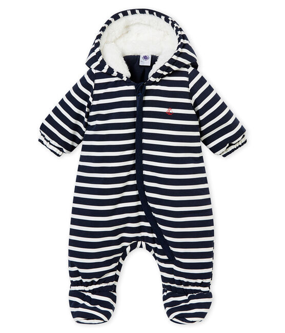 Buzo de microfibra y rayas marineras para bebé niño azul SMOKING/blanco MARSHMALLOW