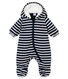 Buzo de microfibra y rayas marineras para bebé niño
