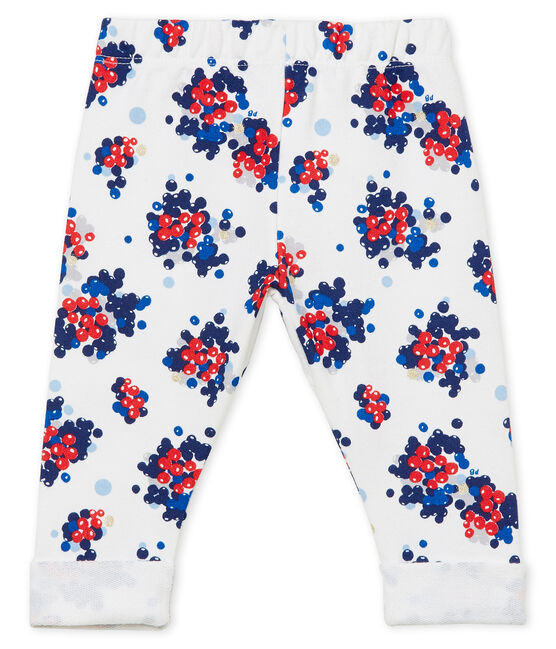 Pantalón para bebé niña estampado blanco MARSHMALLOW/blanco MULTICO