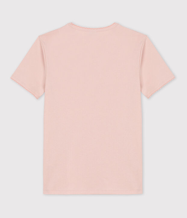 Camiseta L'ICONIQUE de punto cocotte de algod&oacute;n para mujer rosa