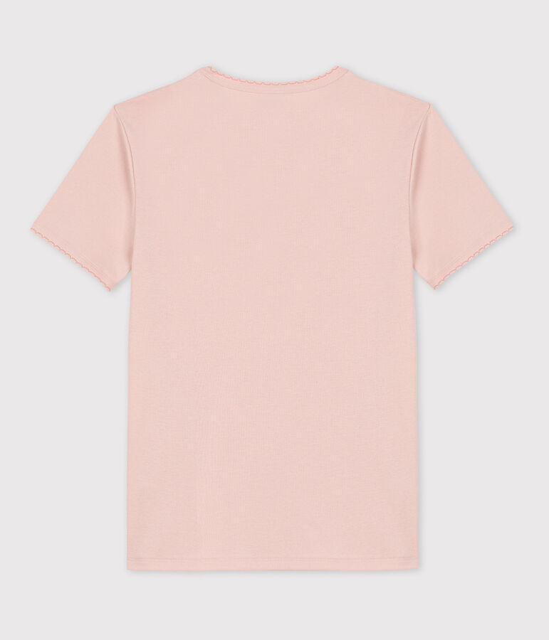 Camiseta L'ICONIQUE de punto cocotte de algod&oacute;n para mujer rosa SALINE
