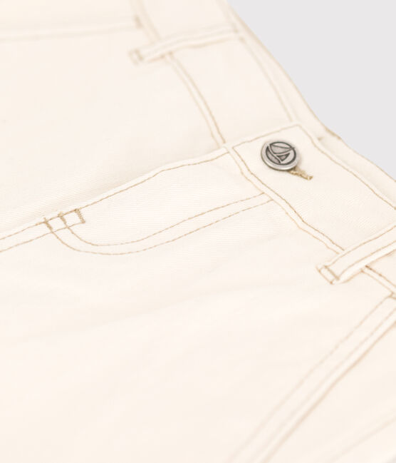Pantalón de campana de tejido vaquero para niña crudo AVALANCHE