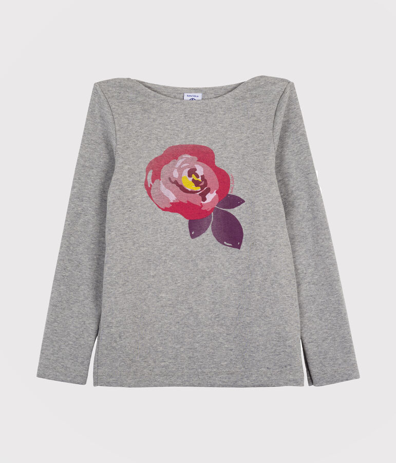 Camiseta serigrafiada para ni&ntilde;a gris