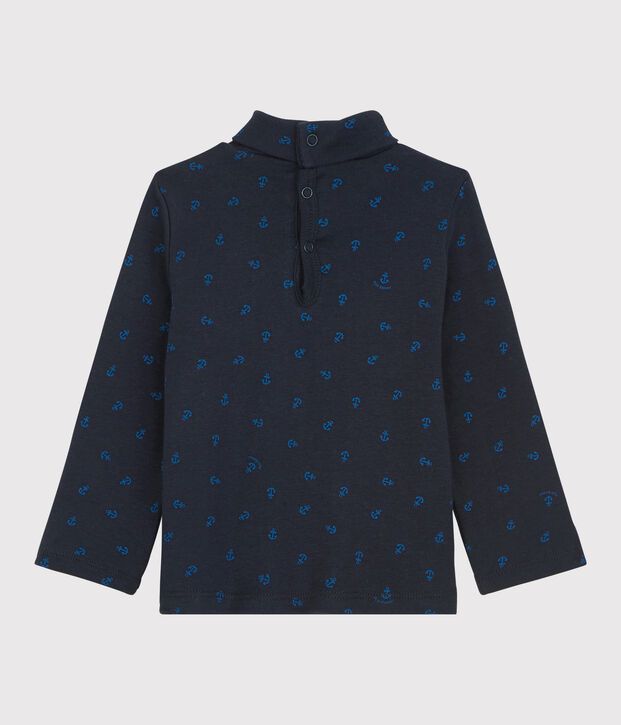 Prenda de cuello de cisne de algod&oacute;n de beb&eacute;. azul/azul