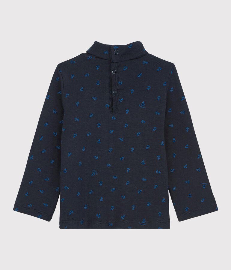 Prenda de cuello de cisne de algod&oacute;n de beb&eacute;. azul/azul