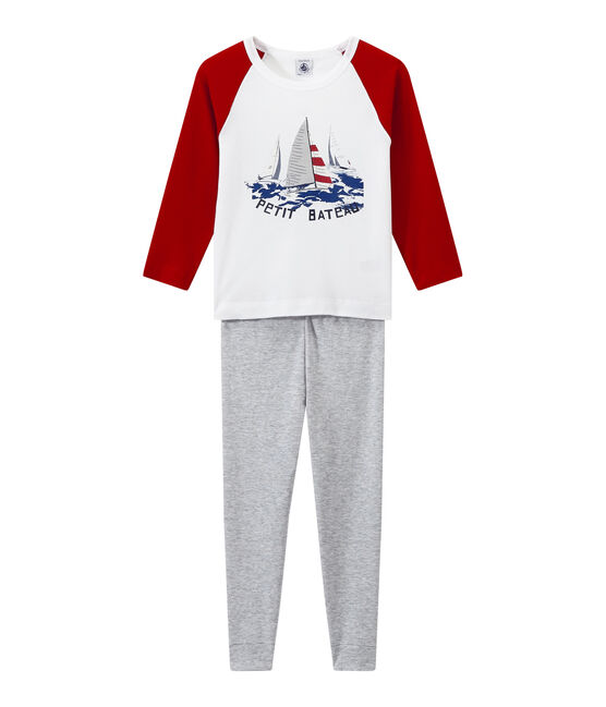 Pigiama per bambino stampato gris POUSSIERE/blanco MULTICO