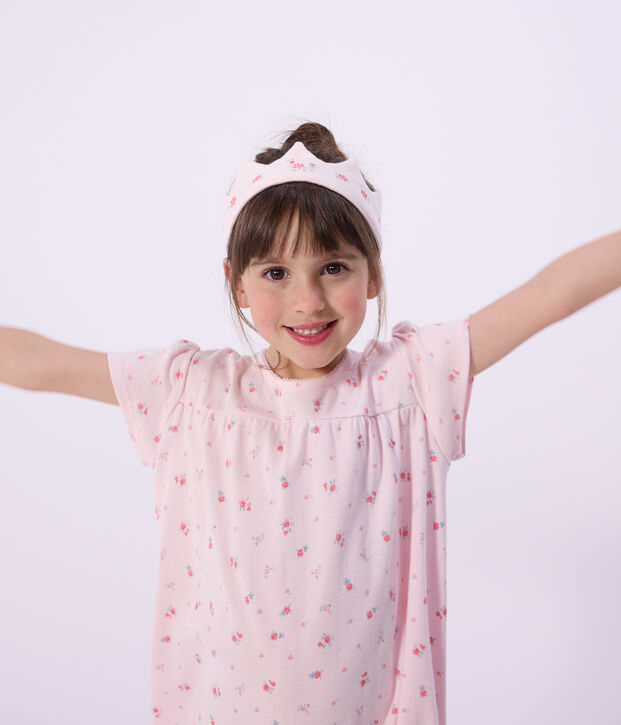 Camis&oacute;n disfraz y diadema infantil de algod&oacute;n rosa/multicolor