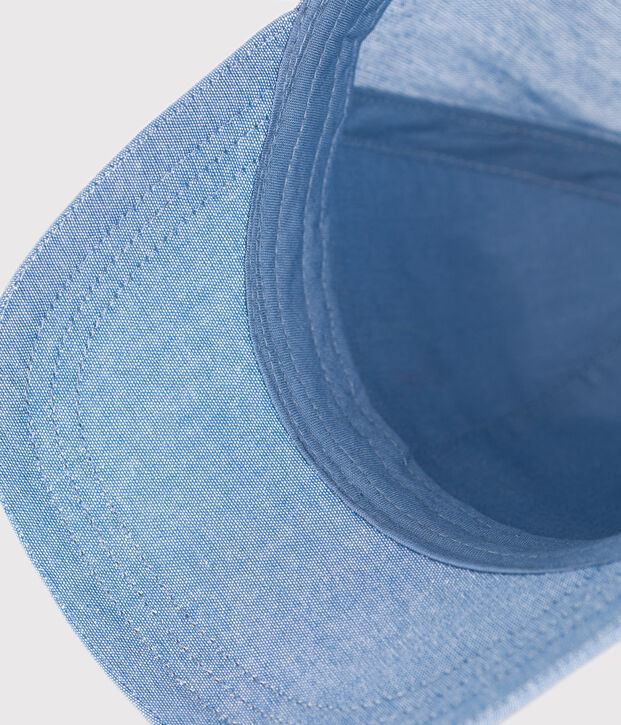 Gorra infantil en denim claro Petit Bateau azul