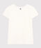 Camiseta LA RECTA de algodón con cuello redondo para mujer blanco ECUME