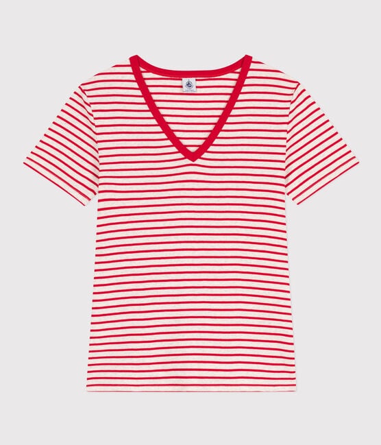 Camiseta LA ICONICA de algodón con cuello de pico para mujer MONTELIMAR/ PEPS